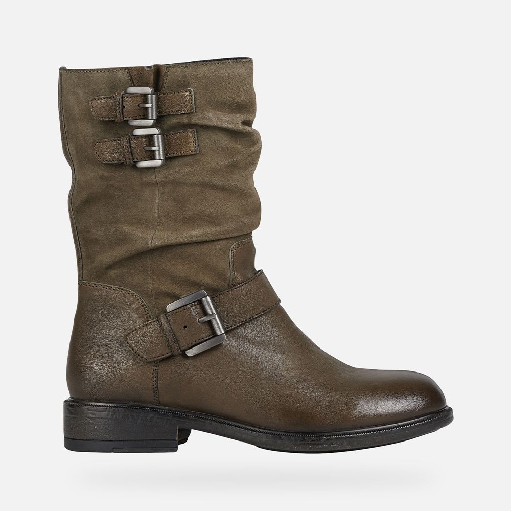 Botins Geox Senhora Verde Oliva - Catria - NXIRL7683